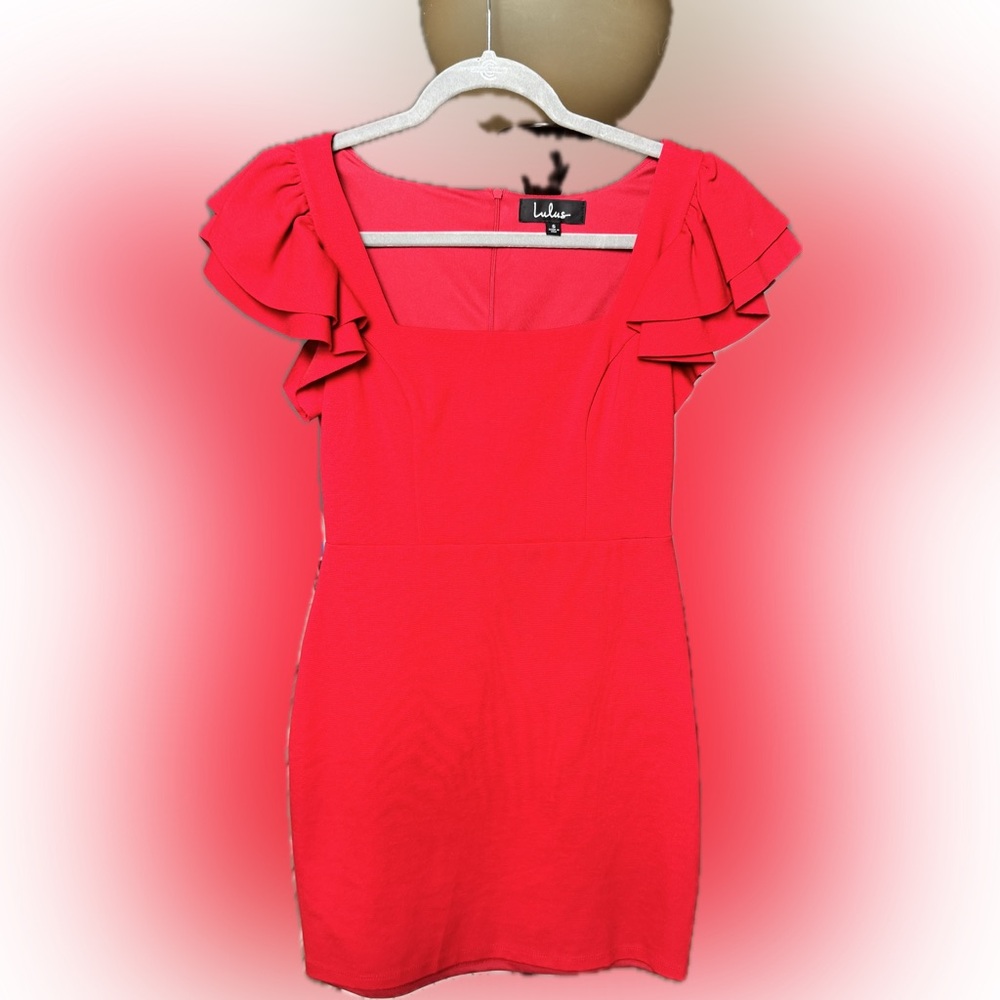 Lulus Ruffled Sleeve Mini Dress